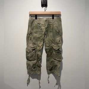 Vintage Havana Green Cargo Capri Pants Embellished S